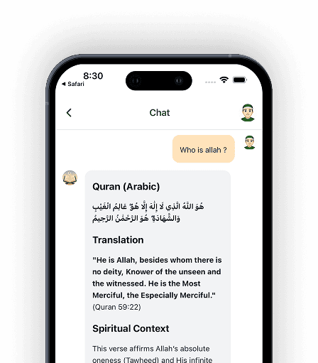 Hidaya app screenshot - Chat Interface